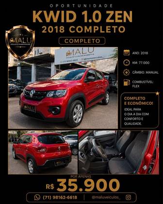 RENAULT KWID 1.0 12V SCE FLEX ZEN MANUAL RENAULT KWID 1.0 12V SCE FLEX ZEN MANUAL